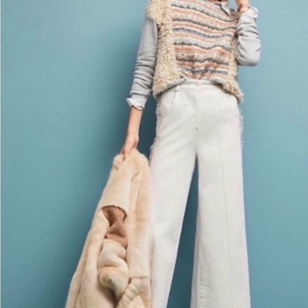 Anthropologie Amadi Chaparral Faux Sherpa Striped Sweatershirt medium - Picture 4 of 8